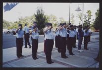 Photograph of Air Force ROTC cadets saluting